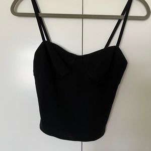 ARITZIA WILFRED FREE CROPPED BLACK TANK